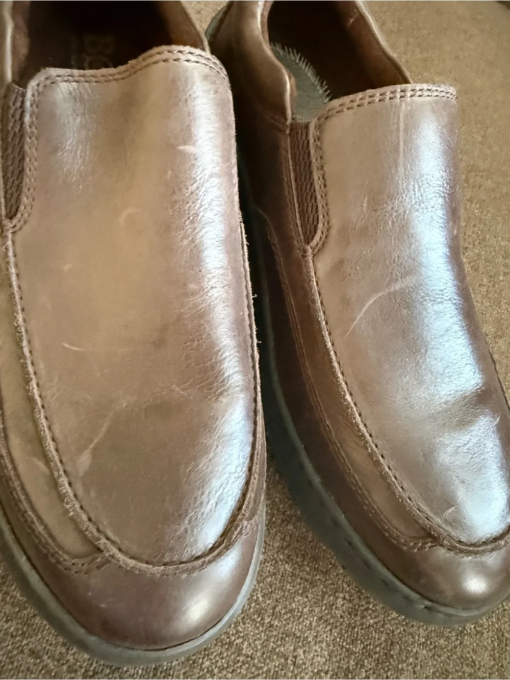 Born Men's Slip-On Loafers in Dark Brown Leather